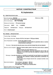 Transalp PIRATES 3750 Notice Constructeur