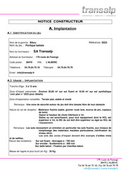 Transalp Bibou 3523 Notice Constructeur