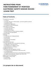 schmersal RSS260-123456 TEST Instructions Pour Fonctionnement Et Montage