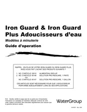 WaterGroup Iron Guard Plus Guide D'opération
