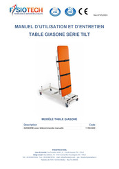 FISIOTECH GIASONE TILT Serie Manuel D'utilisation Et D'entretien