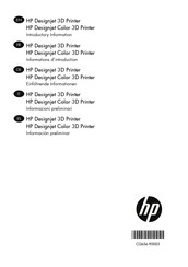 HP Designjet Color 3D Printer Informations D'introduction