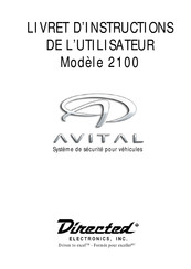 Directed Electronics AVITAL 2100 Livret D'instructions De L'utilisateur