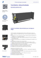 Trox Technik SCHOOLAIR-B-HV Fiche Technique Du Produit