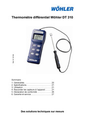 Wohler DT 310 Manuel D'instructions