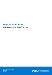 Dell OptiPlex 7000 Micro Configuration Et Spécifications
