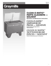 Graymills Clean-O-Matic Manuel De Fonctionnement Et D'entretien