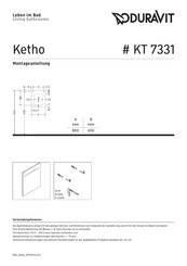 DURAVIT Ketho KT 7331 Instructions D'installation
