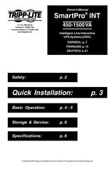 Tripp-Lite Smart INT 1000 Manuel De L'utilisateur