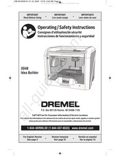 Dremel 3D40 Idea Builder Consignes D'utilisation/De Sécurité