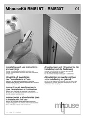 Mhouse RME15T Instructions Et Avertissements Pour L'installation Et L'utilisation