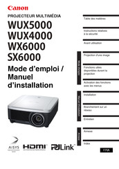 Canon WUX4000 Mode D'emploi / Manuel D'installation