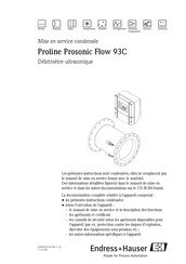 Endress+Hauser Proline Prosonic Flow 93C Mise En Service Condensée