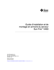 Sun Microsystems Sun Fire V480 Guide D'installation Et De Montage