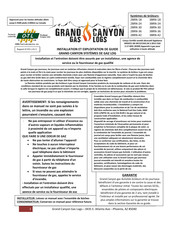 Grand Canyon Gas Logs 2BRN-18 Directives D'installation Et D'exploitation