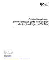 Sun StorEdge N8600 Filer Guide D'installation, De Configuration Et De Maintenance