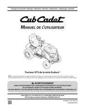 Cub Cadet Enduro XT3 Serie Manuel De L'utilisateur