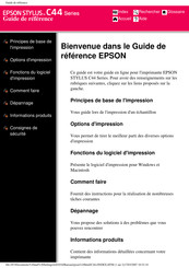 Epson STYLUS C44 Serie Guide De Référence