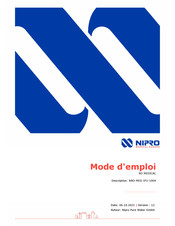 Nipro Ro Medical Mode D'emploi