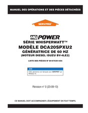 MQ Power Whisperwatt DCA20SPXU2 Manuel D'opération