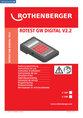 Rothenberger ROTEST GW DIGITAL V2.2 Instructions D'utilisation