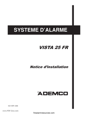 ADEMCO VISTA 25 FR Notice D'installation