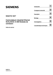 Siemens SIMATIC NET SCALANCE X-400 Notice De Service