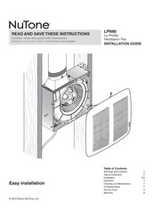 Broan-NuTone LPN80 Instructions D'installation