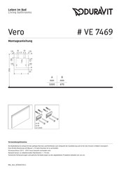 DURAVIT Vero VE 7469 Instructions D'assemblage