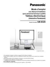 Panasonic UB-8325 Mode D'emploi