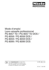 Miele professional PG 8099 DOS Mode D'emploi