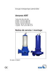 Ksb Amarex KRT Notice De Service / Montage