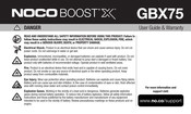 Noco BOOST X GBX75 Guide De L'utilisateur Et Garantie