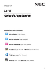 NEC L51W Guide De L'application