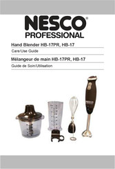 Nesco Professional HB-17 Guide De Soin/Utilisation