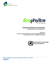 Biofiltra Ecophyltre Guide D'utilisation Et Entretien