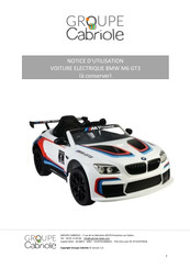 Cabriole BMW M6 GT3 Notice D'utilisation