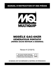 MQ Multiquip GAC-6HZR Manuel D'instructions