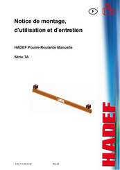 HADEF TA Serie Notice De Montage, D'utilisation Et D'entretien