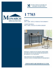 Monarch Specialties I 7703 Instructions D'assemblage