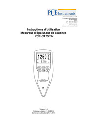 PCE Instruments PCE-CT 27FN Instructions D'utilisation