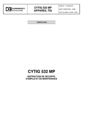 COMMERCY SOUDURE CYTIG 532 MP Mode D'emploi