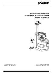 Grunbeck WINNI-mat VGX 9 Instructions De Service