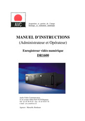 AVC DR1600 Manuel D'instructions