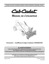 Cud Cadet 19A40024100 Manuel De L'utilisateur