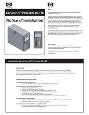 HP ProLiant ML150 Notice D'installation