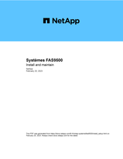 NetApp FAS9500 Serie Installation Et Entretien