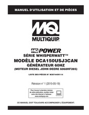 MULTIQUIP MQ Power WHISPERWATT DCA150USJ3CAN Manuel D'utilisation Et Liste De Pièces