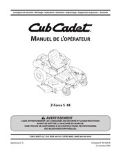 Cub Cadet Z-Force S 48 Manuel De L'opérateur