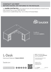 Sauder Hammond 428243 Instructions D'assemblage